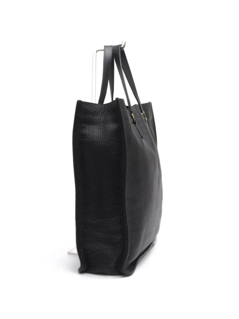 Prada Tote Bag Leather Black Shrink